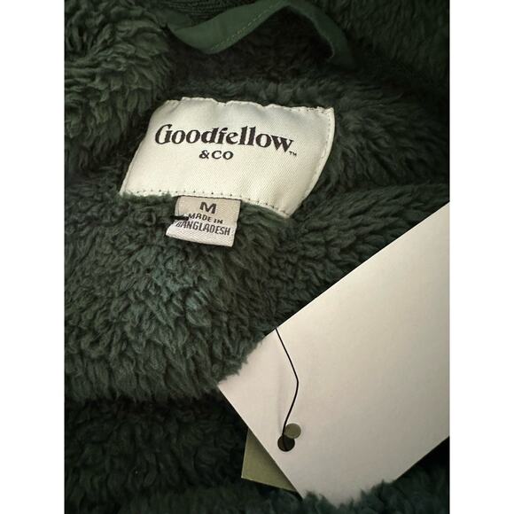 Goodfellow & Co Men's Green Full Zip Fleece Sweatshirt Zip Chest Pocket Sz M - Picture 7 of 8
